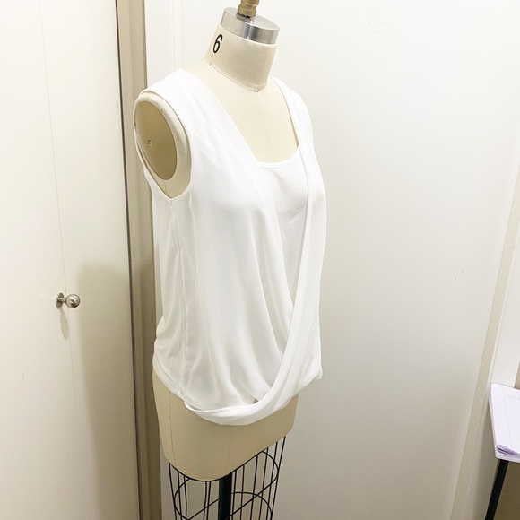 NWT Attitude Surplice Layered Tank Top White S 4/6 - Picture 10 of 13
